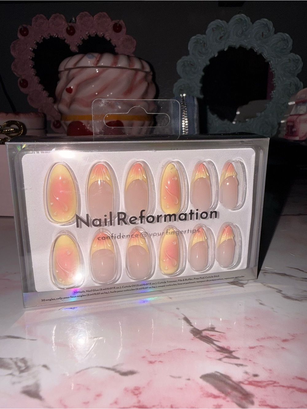 Nail Reformation Pink & Yellow Gradient Press-On Nails